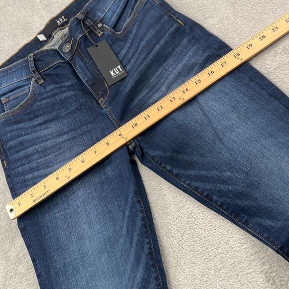 NEW Kut From the Kloth 6, Mia Mid Rise Skinny Darn Blue Denim Jeans Distressed - Picture 10 of 16